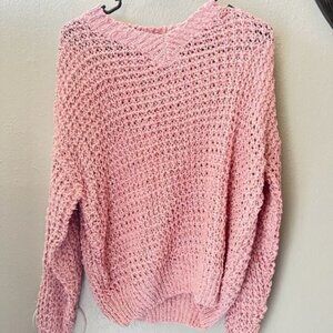 SweaterLand Pink Knitted Sweater M/L crew neck soft texture